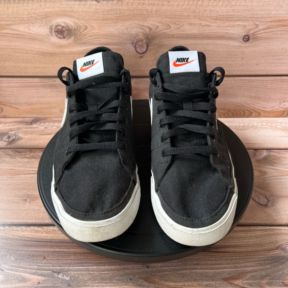 Nike Black Canvas Sneakers with White Soles - Picture 2 of 7